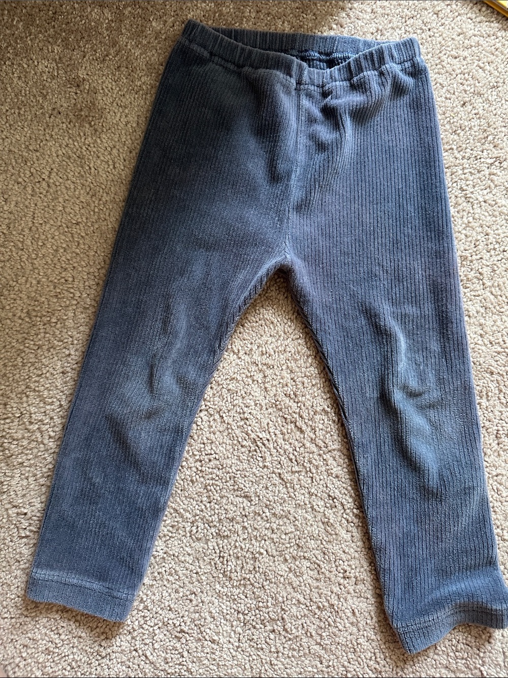 Blue Ribbed Pants Baby 12M